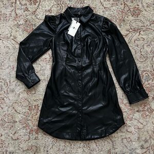7 For All Mankind, Vegan leather, button up dress, s, new with tags!